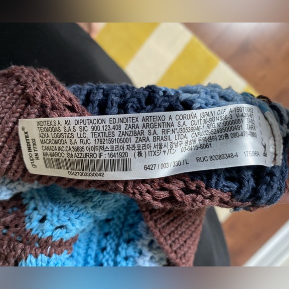 Zara crochet short sleeve striped top - Picture 11 of 12